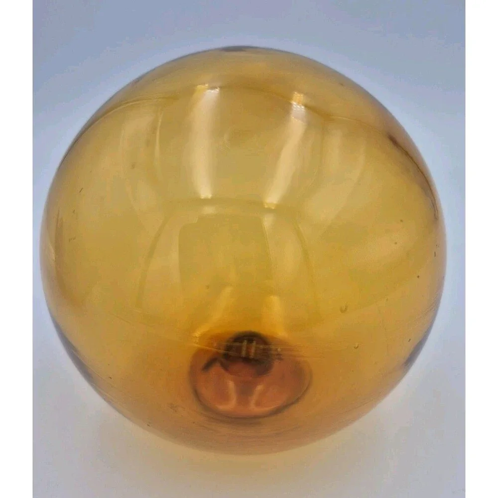 Cobalt Blue Heavy Art Glass Lotus Unique Candle Holder Vintage/ Amber Globe